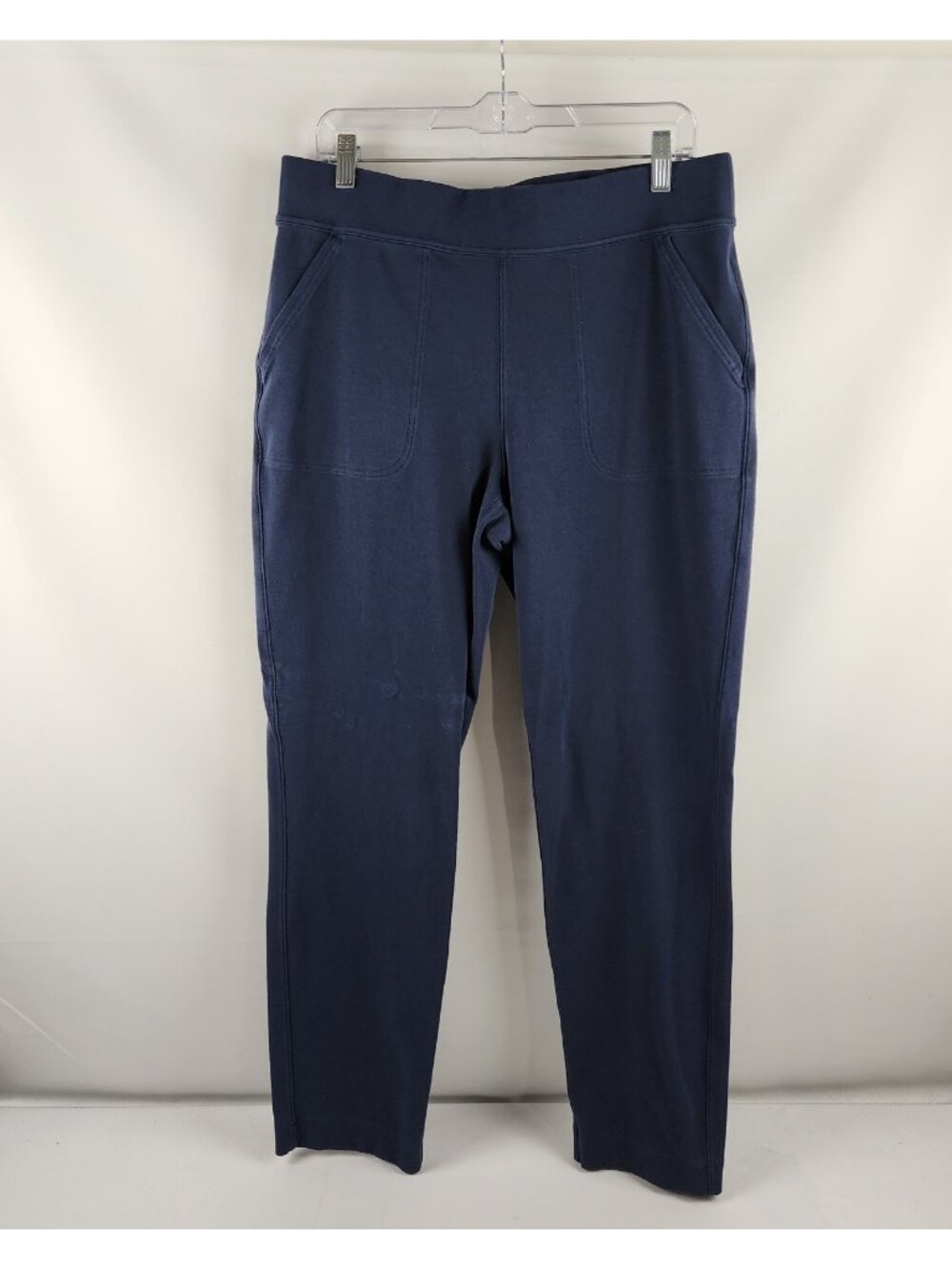 Duluth Trading Pants Womens Lx31 Blue NoGA Naturale Cotton Slim Leg Pants 20936